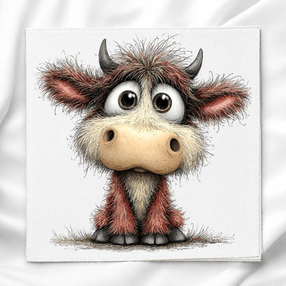 Whimsical Cow Fabric Panel Quilt Block
