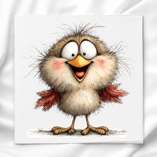 Whimsical Baby Chick Fabric Panel Quilt Block