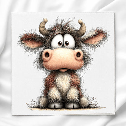 Whimsical Cow Fabric Panel Quilt Block