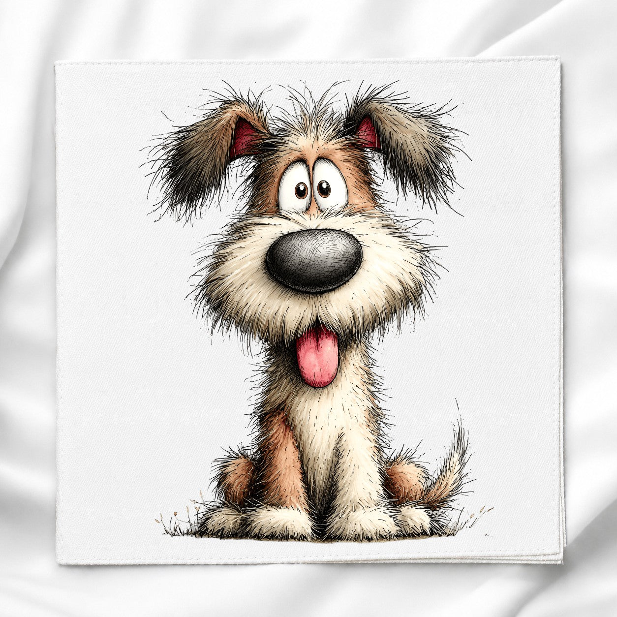 Whimsical Dog Fabric Panel Quilt Block