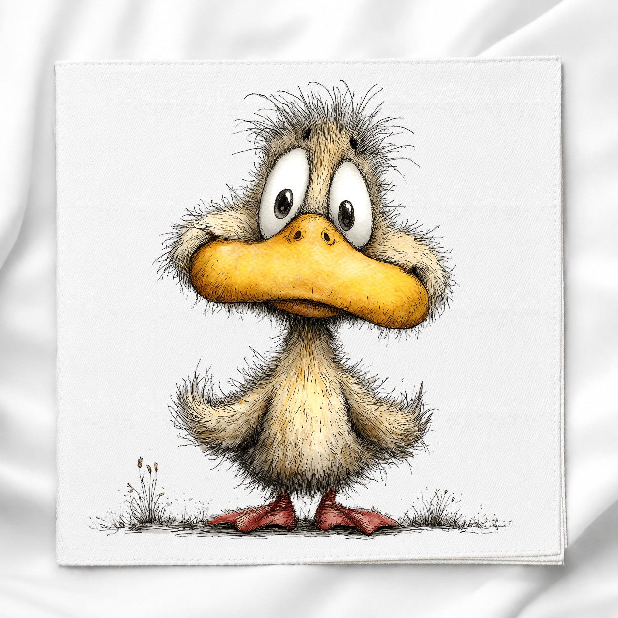 Whimsical Duck Fabric Panel Quilt Block