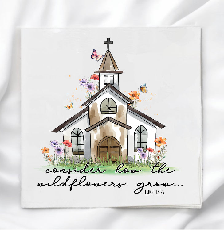 Little Church House Fabric Panel Quilt Block