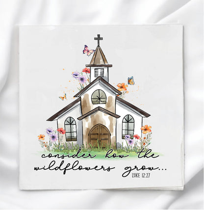 Little Church House Fabric Panel Quilt Block