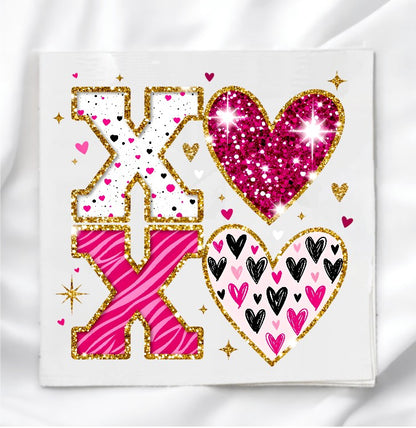 XOXO Valentine Fabric Panel Quilt Block