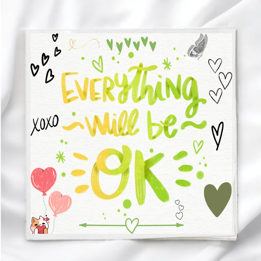 Everything Will Be Ok Fabric Panel Quilt Block