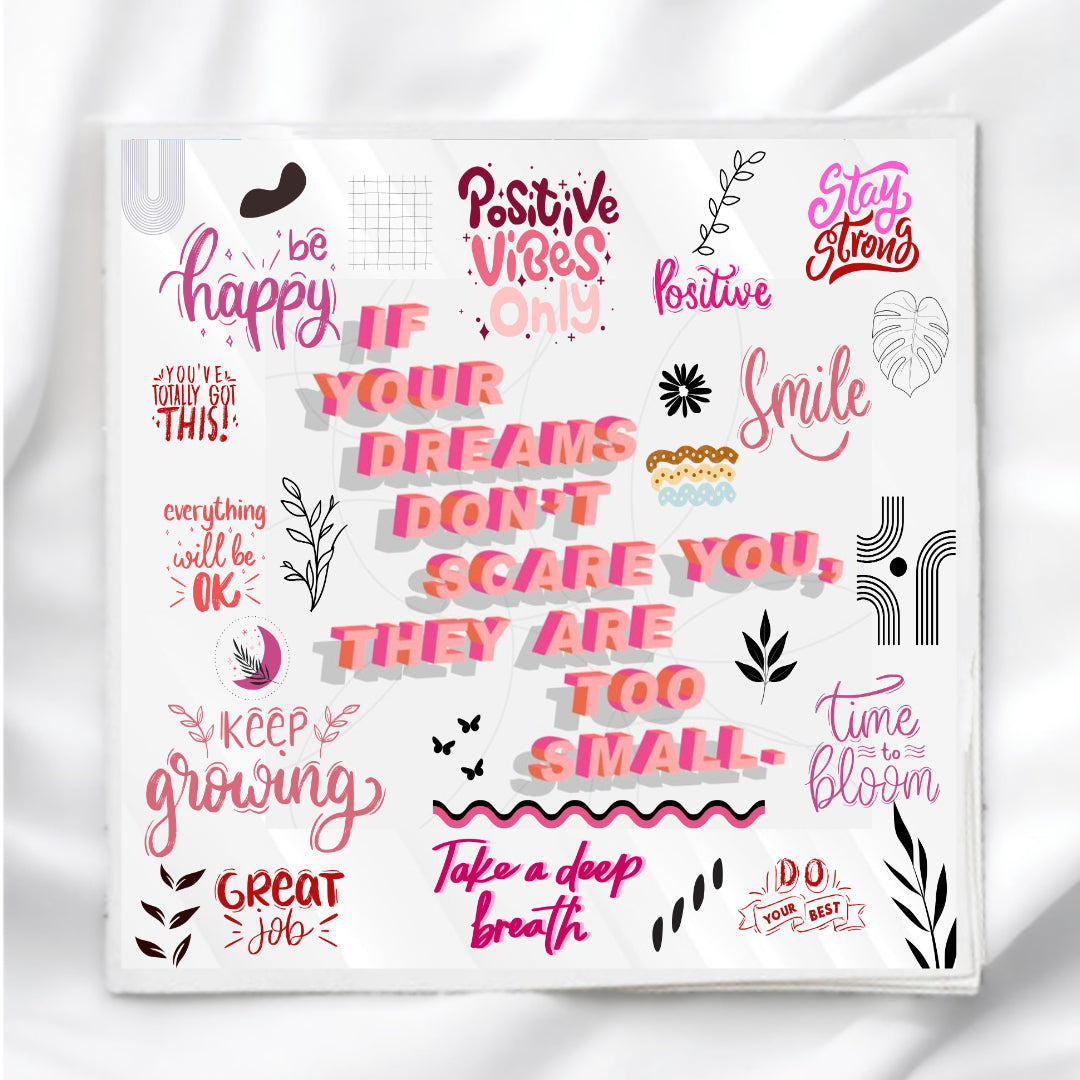 Mental Health Affirmation Fabric Panel Quilt Block