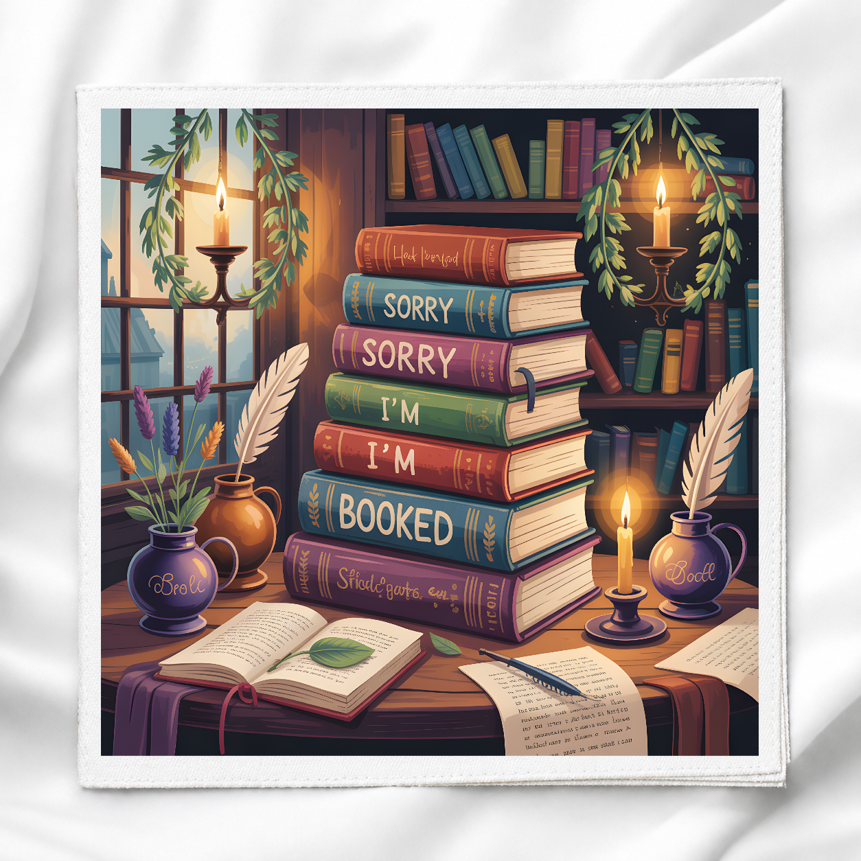 Book Lover Fabric Panel for Quilting, Sewing & Crafts, DIY Sewing Project