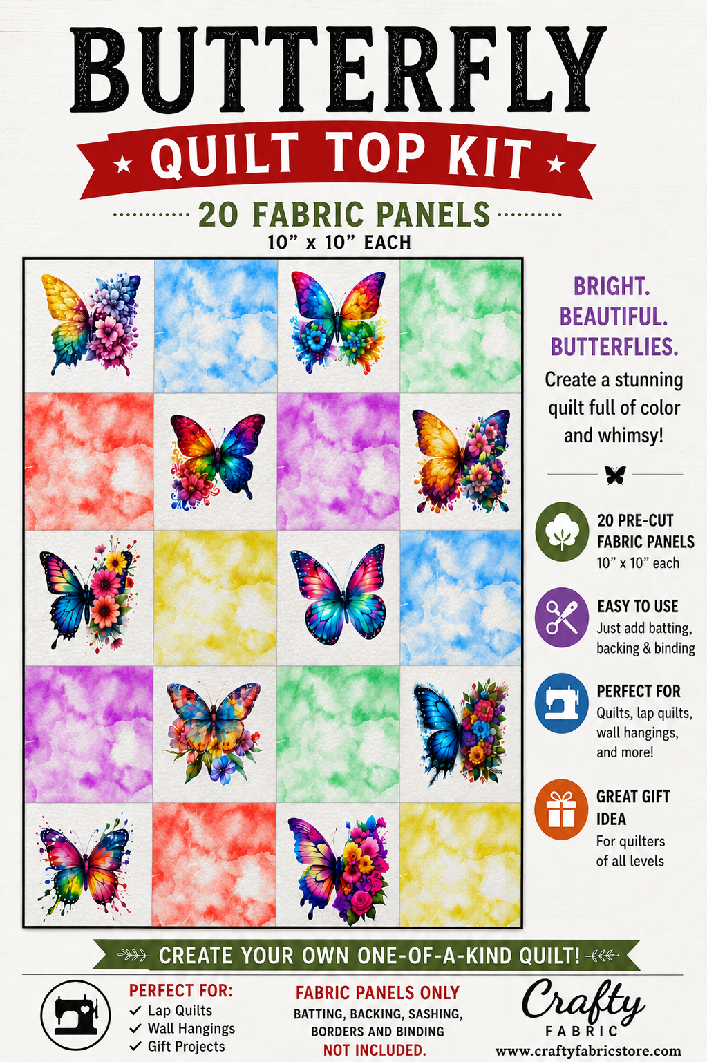 Butterfly DIY Quilt Top Kit for Beginners | Sew A Quilt