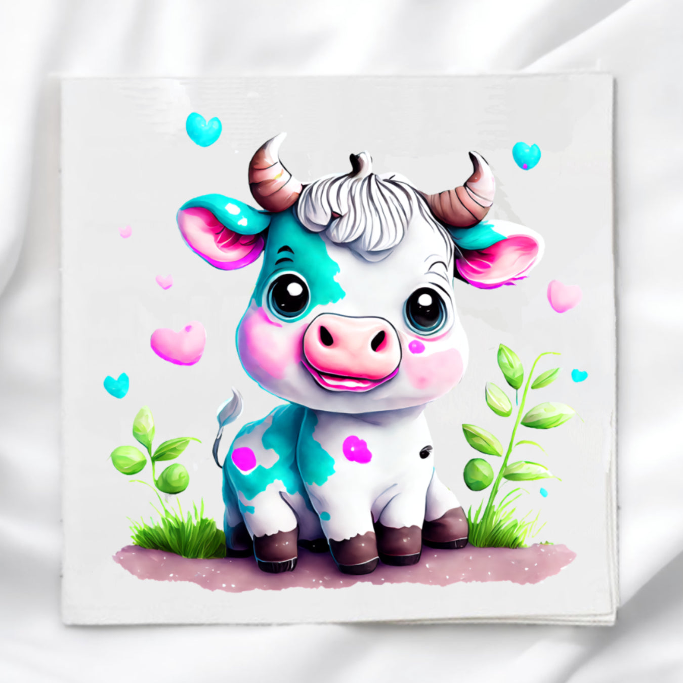 Cute Cow Fabric Panel Quilt Block