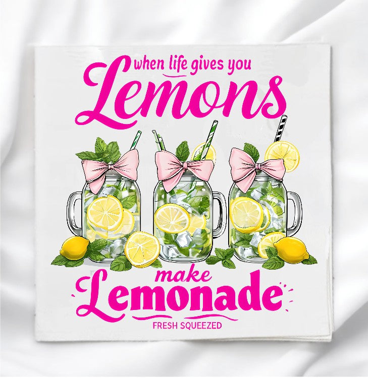 Lemons & Lemonade Fabric Panel Quilt Block