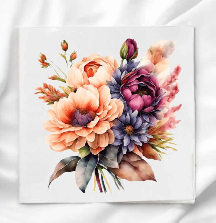 Floral Bouquet Fabric Panel Quilt Block
