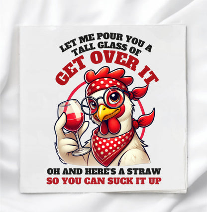 Funny Chicken Humor Fabric Panel Quilt Block