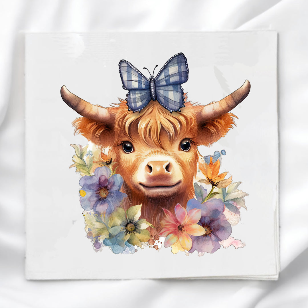 Highland Cow Fabric Panel Quilt Block