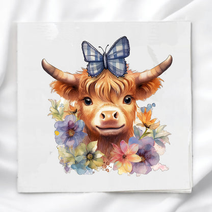 Highland Cow Fabric Panel Quilt Block