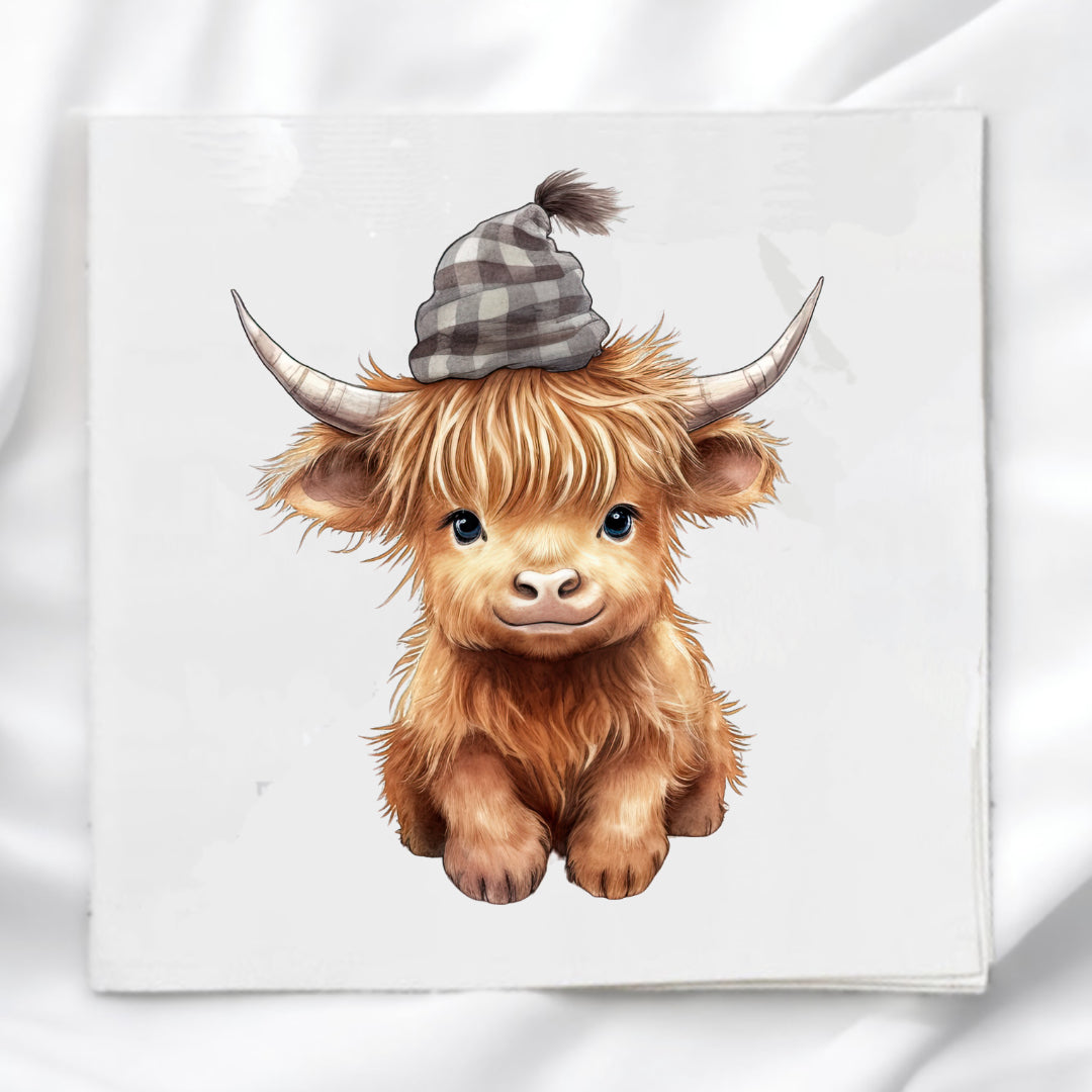 Highland Cow Fabric Panel Quilt Block
