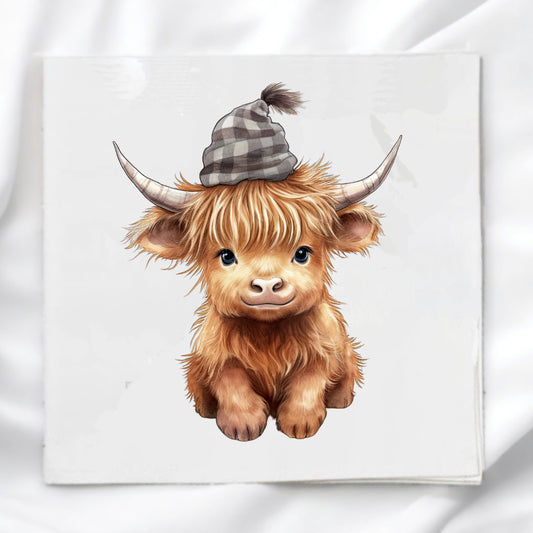 Highland Cow Fabric Panel Quilt Block