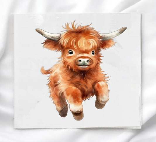 Highland Cow Fabric Panel Quilt Block