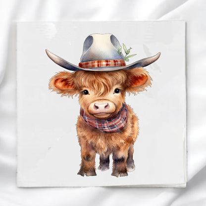 Highland Cow Fabric Panel Quilt Block
