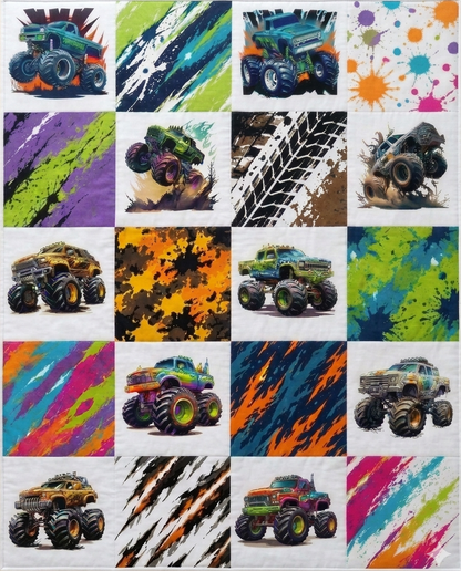 Monster Truck Quilt Top Kit | DIY Quilt Top Kit for Beginners | Sew A Quilt