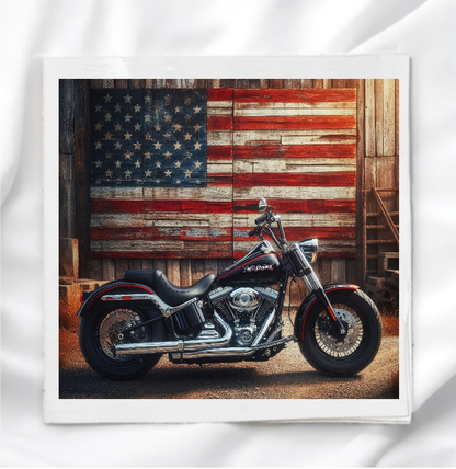 Motorcycle Fabric Panel Quilt Block