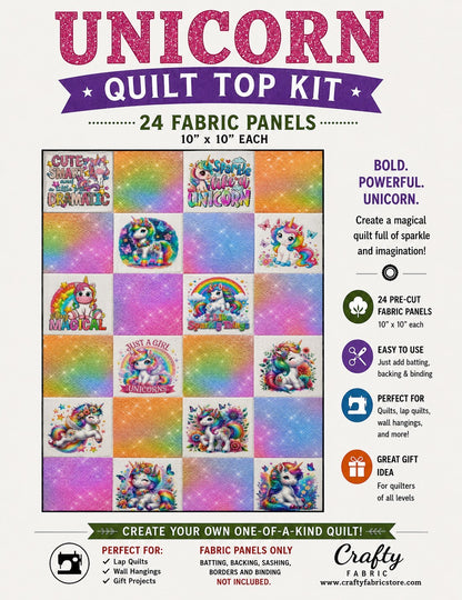 Unicorn Quilt Top Kit | DIY Quilt Top Kit for Beginners | Sew A Quilt