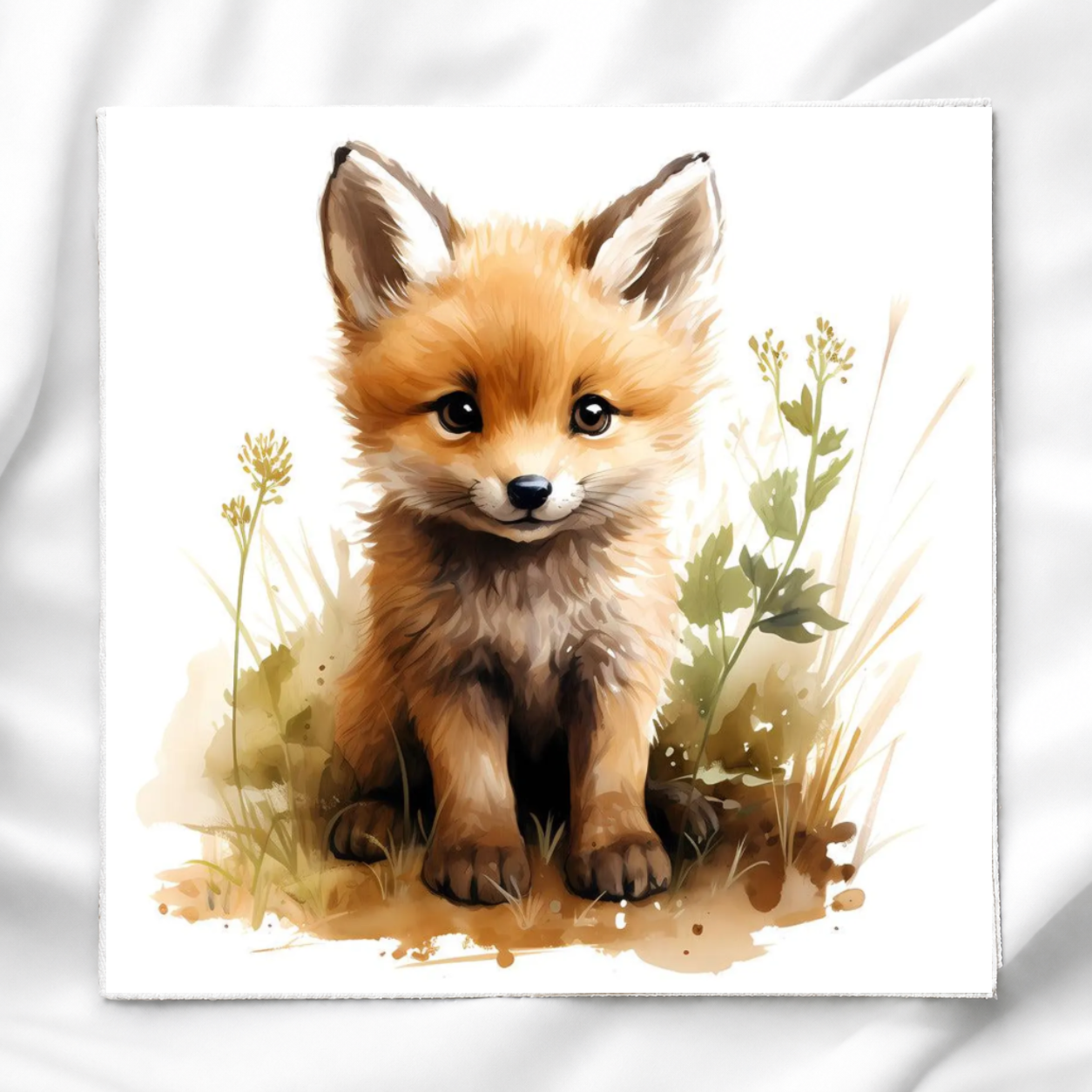 Woodland Fox Fabric Panel Quilt Block
