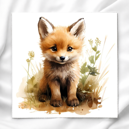 Woodland Fox Fabric Panel Quilt Block