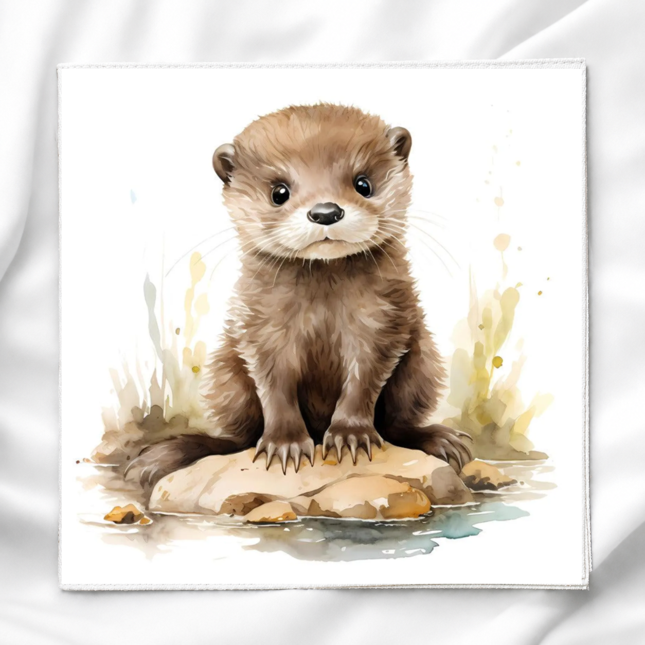 Woodland Otter Fabric Panel Quilt Block