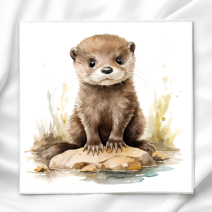 Woodland Otter Fabric Panel Quilt Block