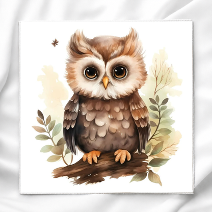 Woodland Owl Fabric Panel Quilt Block