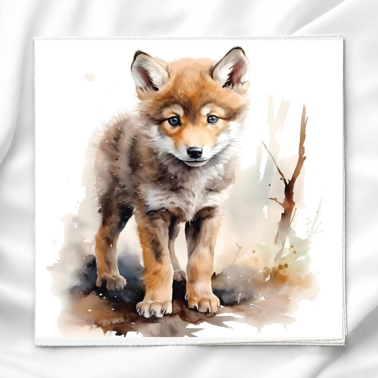 Woodland Wolf Fabric Panel Quilt Block