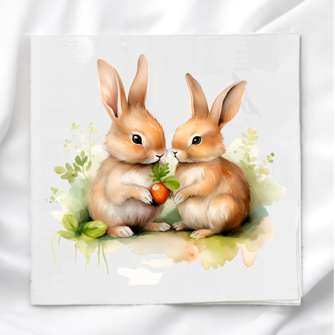 Bunny Rabbits Fabric Panel Quilt Block
