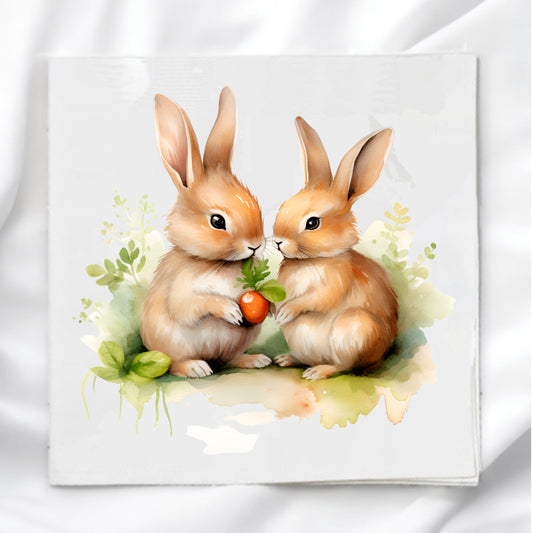 Bunny Rabbits Fabric Panel Quilt Block